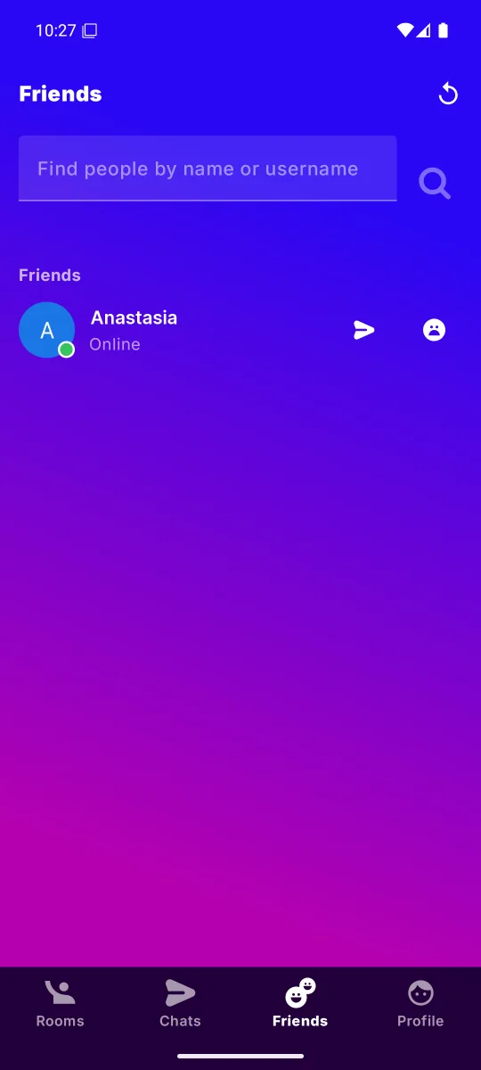 The Here Android app showing a friend online